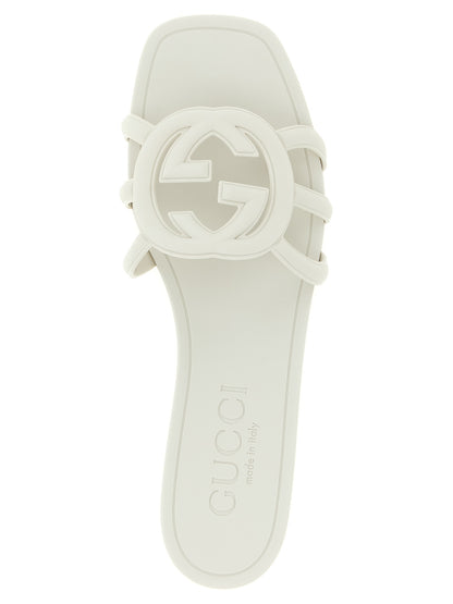 Gucci Gray Rubber Lido Sandals