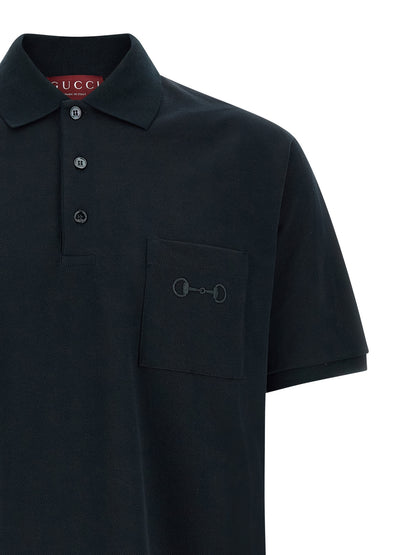 Gucci Blue Cotton Polo Shirt