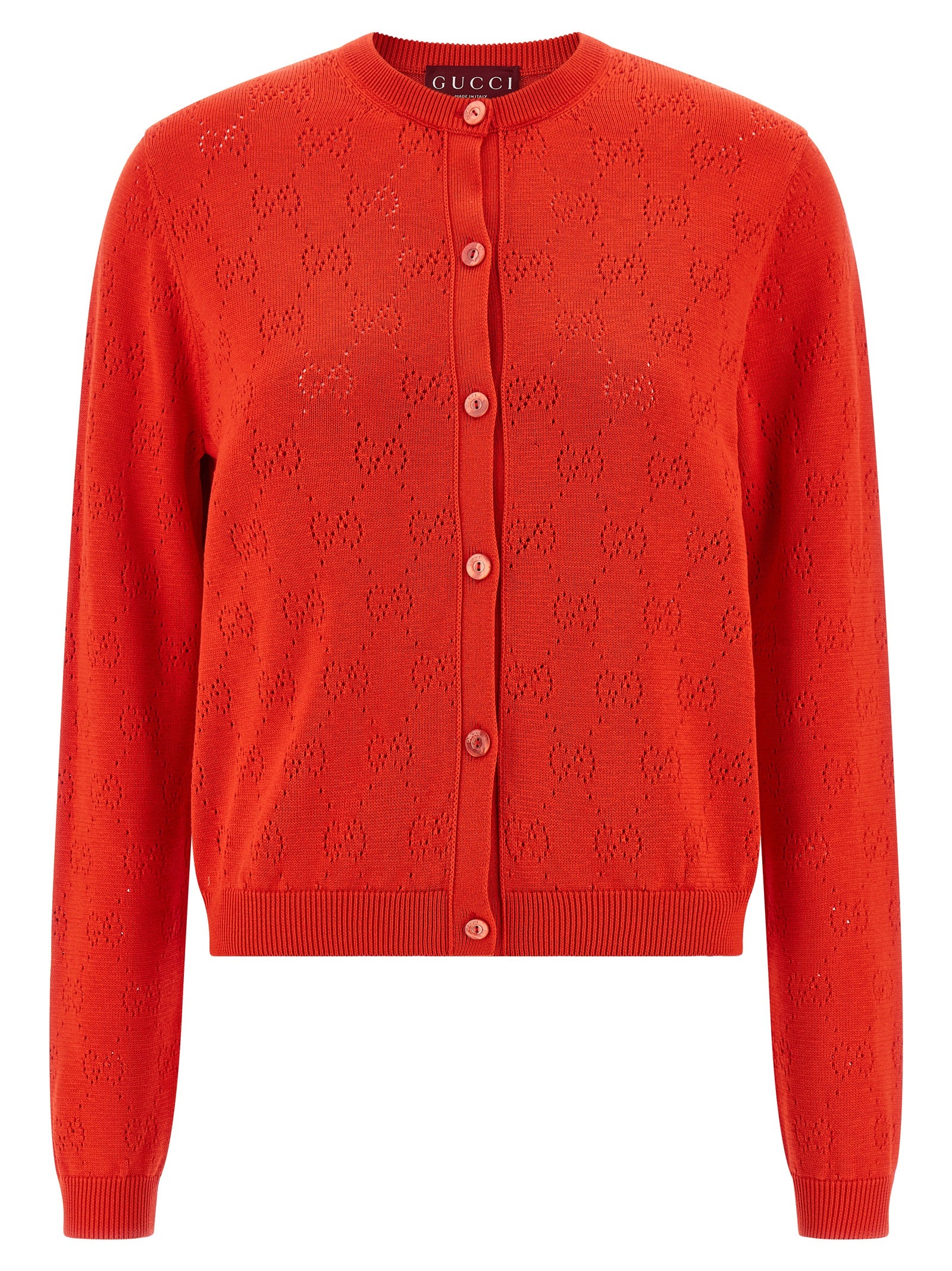 Gucci Multicolor Cotton Cardigan in Red