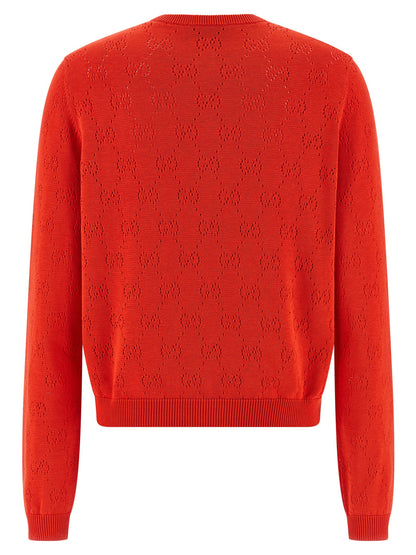 Gucci Multicolor Cotton Cardigan in Red