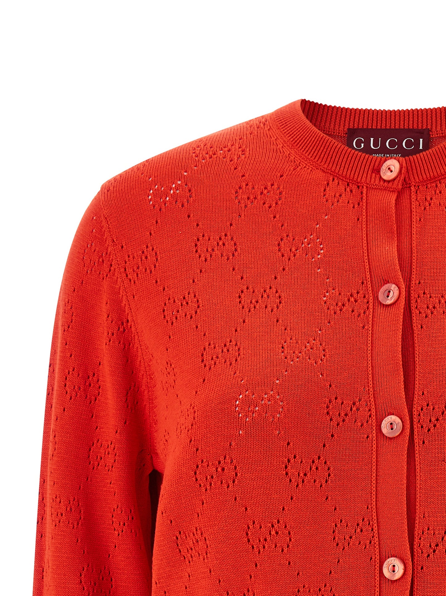 Gucci Multicolor Cotton Cardigan in Red