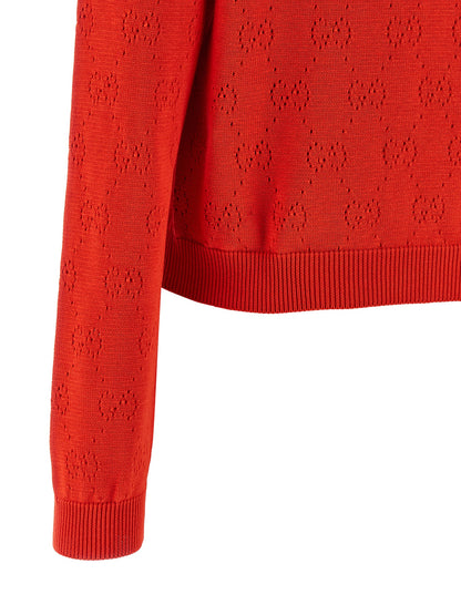 Gucci Multicolor Cotton Cardigan in Red