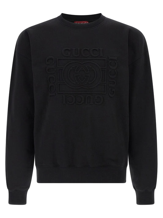 Gucci Brushed Cotton Jersey Sweatshirt in Black