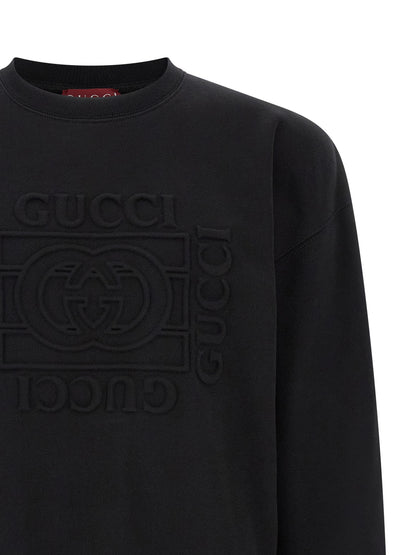 Gucci Brushed Cotton Jersey Sweatshirt in Black