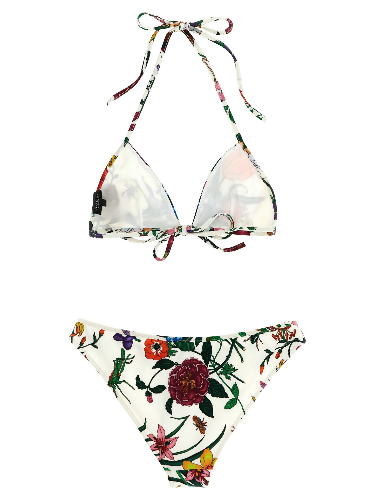 Gucci La Contessa White Bikini with Gucci Flora Print