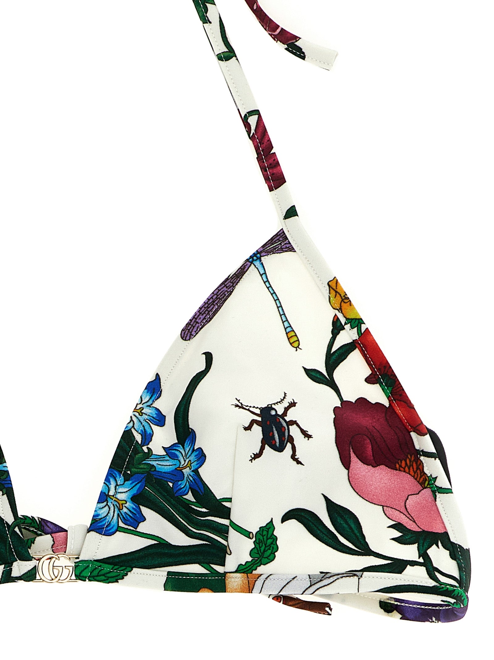 Gucci La Contessa White Bikini with Gucci Flora Print