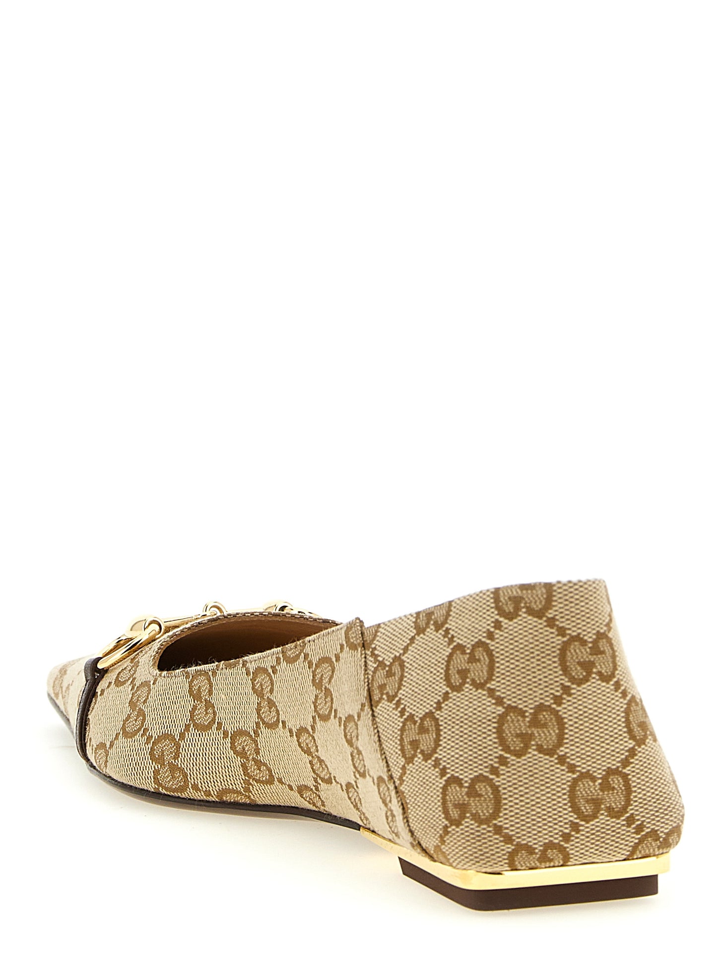 Gucci Vittoria GG Fabric Ballet Flats in Beige