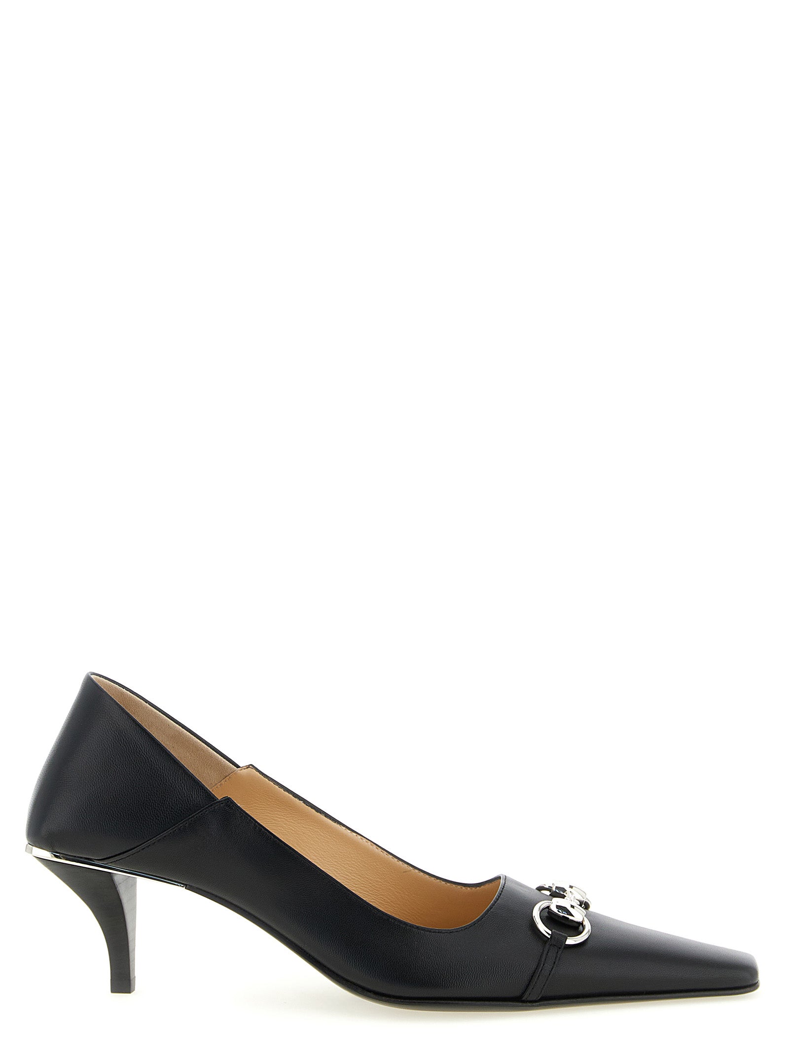 Gucci Black Lamb Leather Nappa Vittoria Mid Heel Pumps