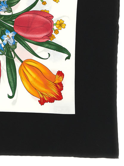 Gucci Black Silk Scarf - Flora Print from La Famiglia Collection