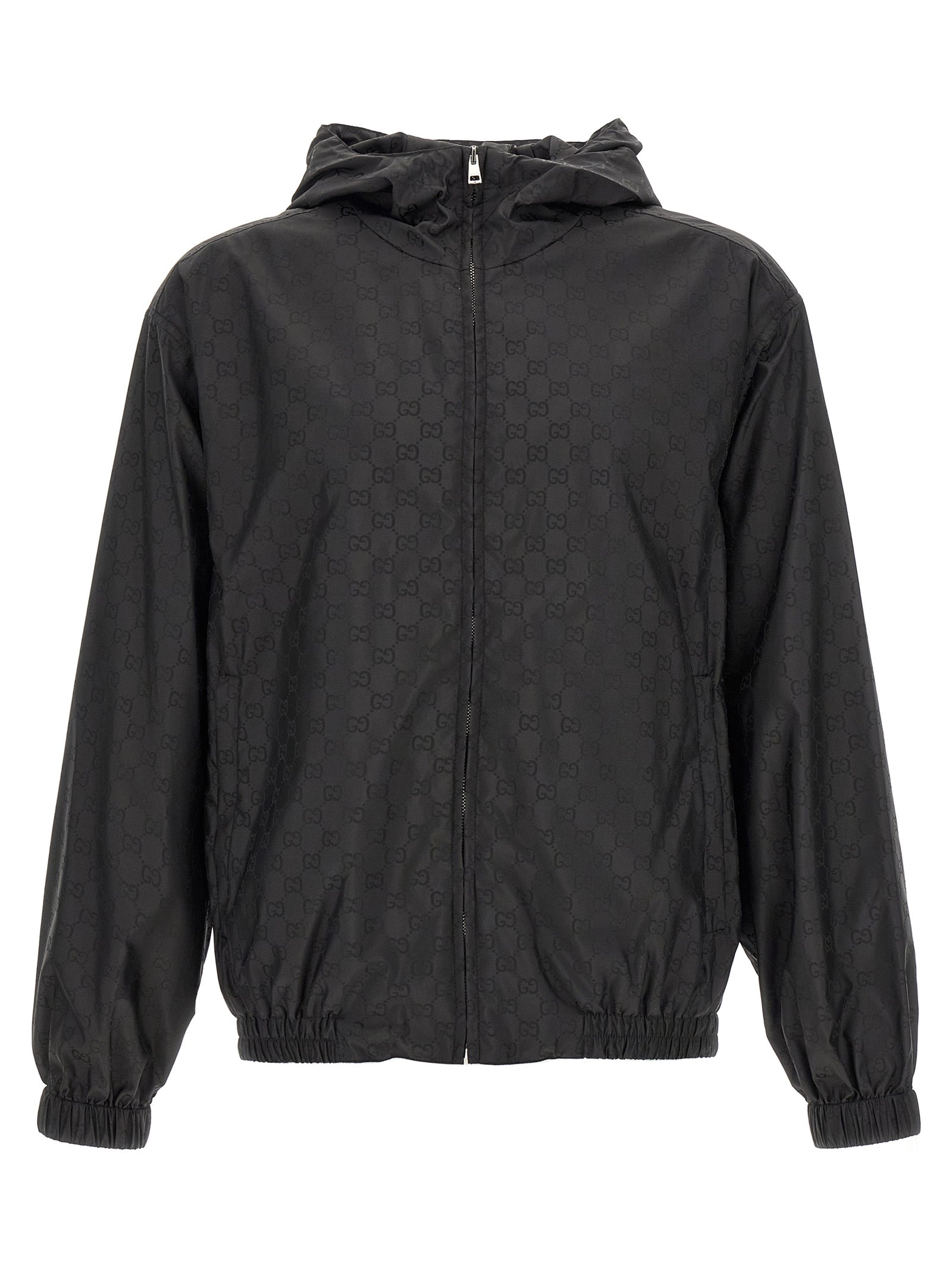 Gucci Black GG Jacquard Nylon Anorak Jacket