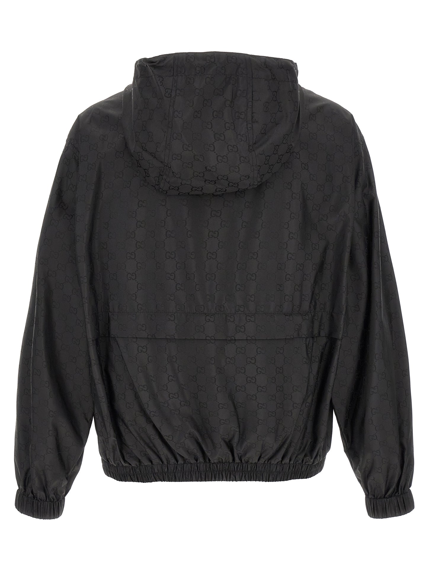 Gucci Black GG Jacquard Nylon Anorak Jacket