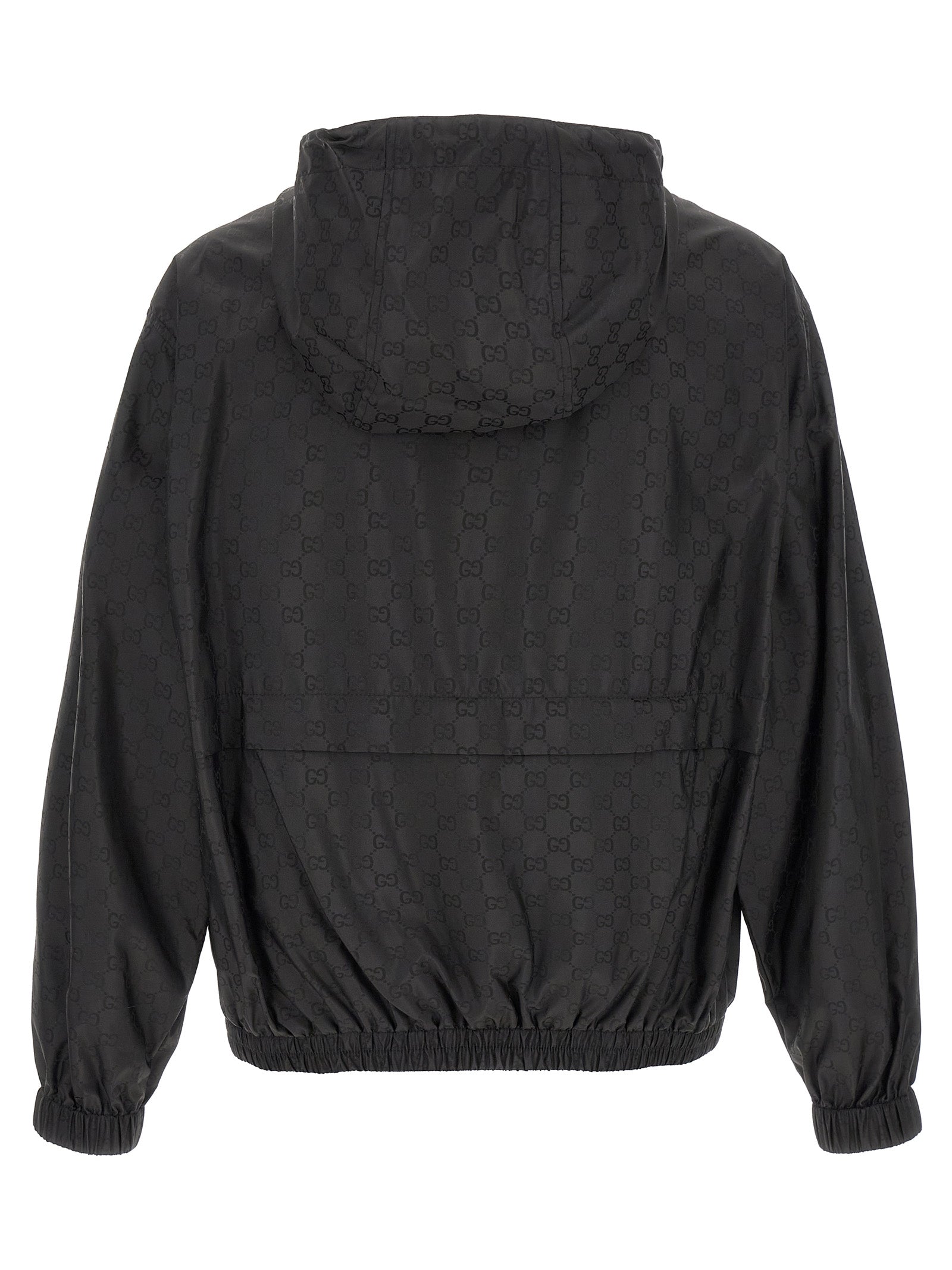 Gucci Black GG Jacquard Nylon Anorak Jacket