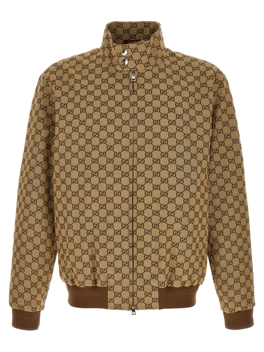 Gucci Beige Cotton Bomber Jacket