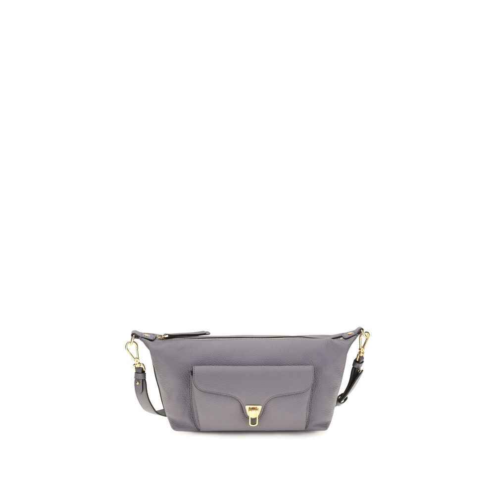 Coccinelle Gray Calf Leather Beat Generation Shoulder Bag