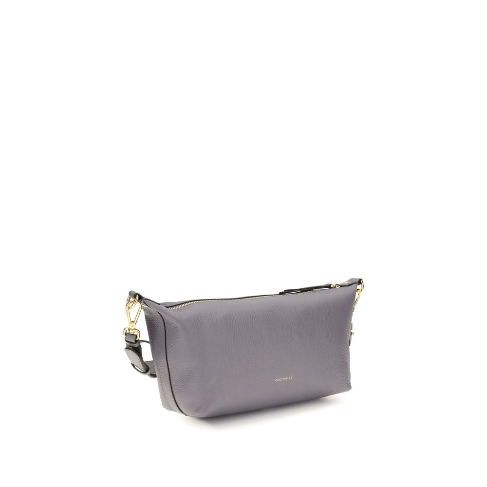 Coccinelle Gray Calf Leather Beat Generation Shoulder Bag