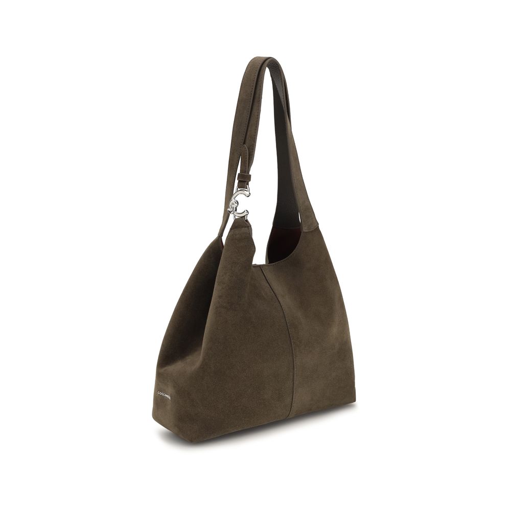 Coccinelle Brown Calf Leather C-Easy Large Shoulder Bag