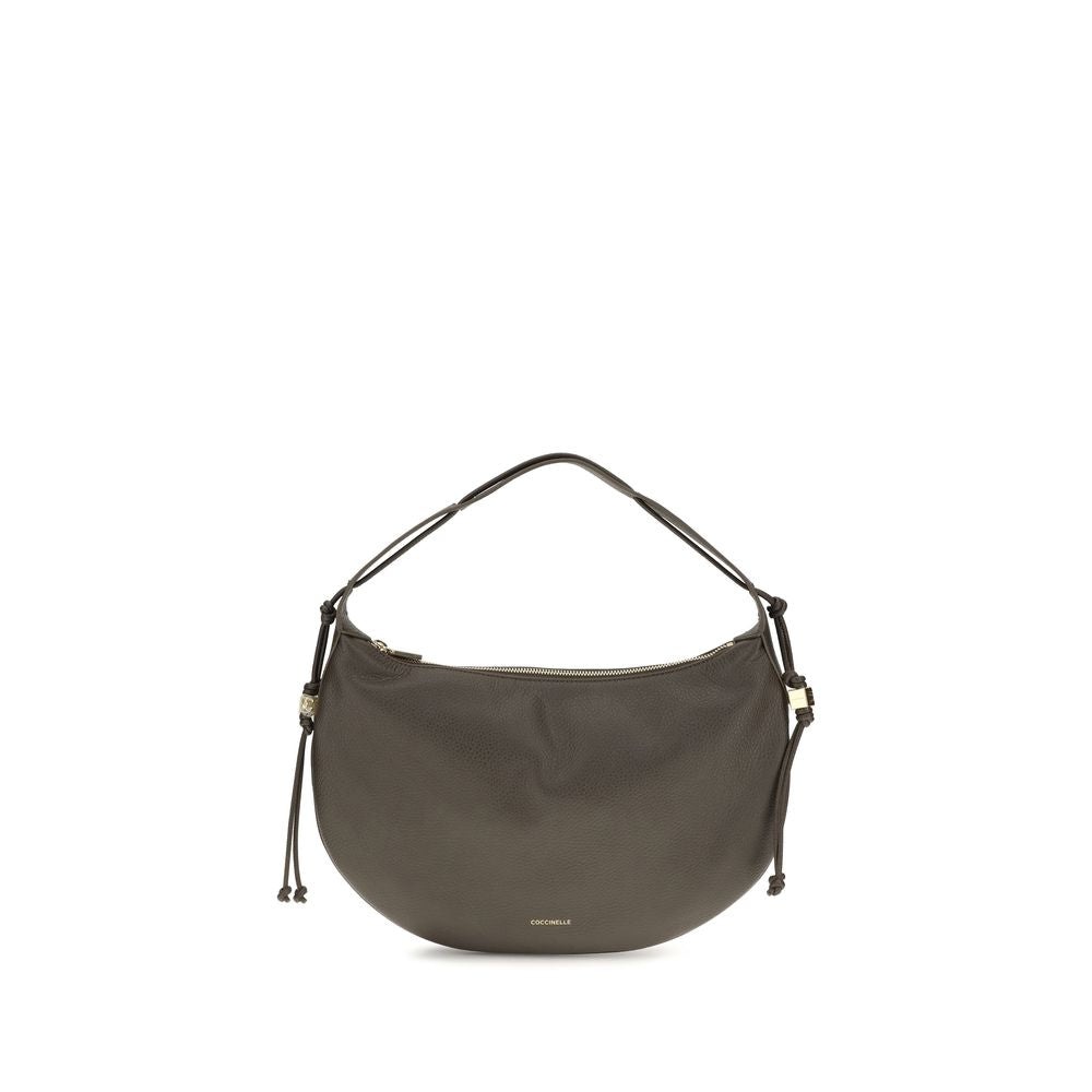 Coccinelle Brown Calf Leather Thess Shoulder Bag