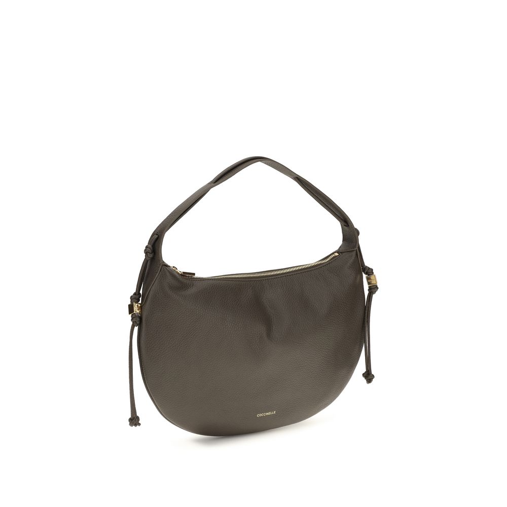 Coccinelle Brown Calf Leather Thess Shoulder Bag