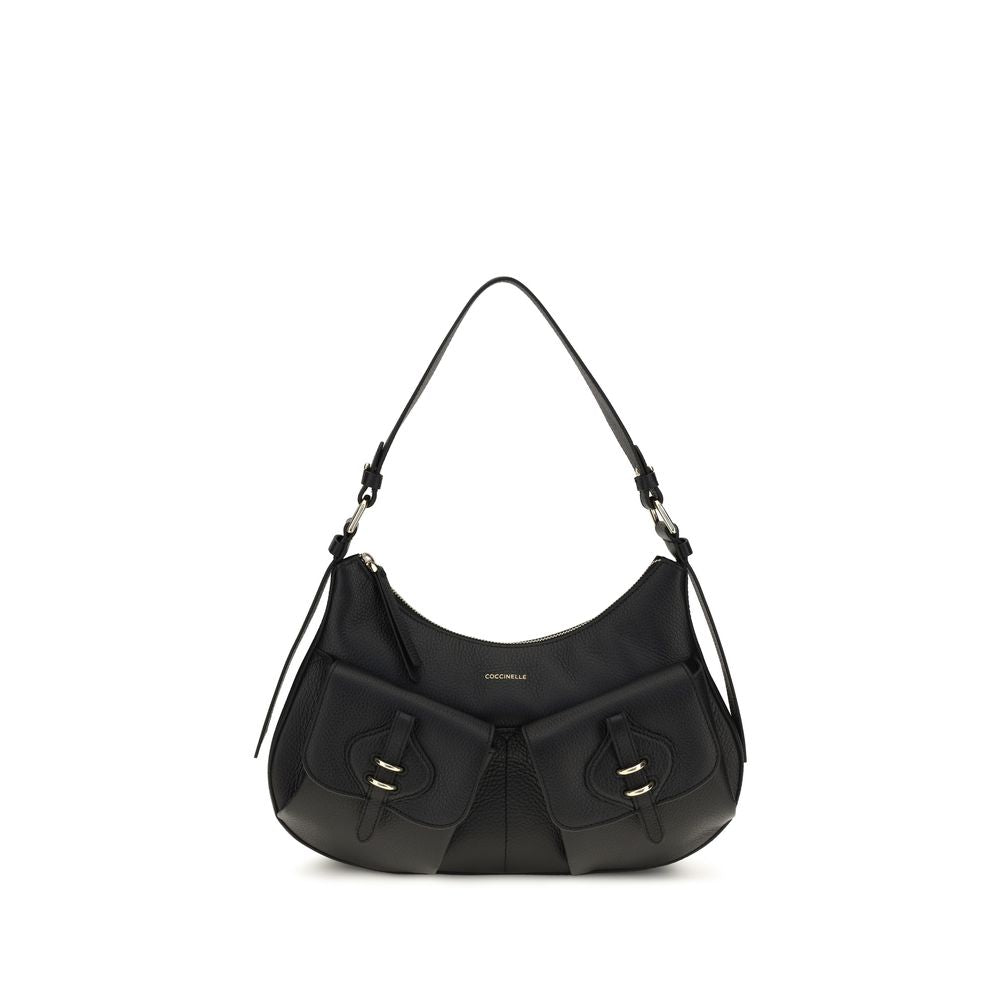 Coccinelle Black Calf Leather Small Boheme Shoulder Bag