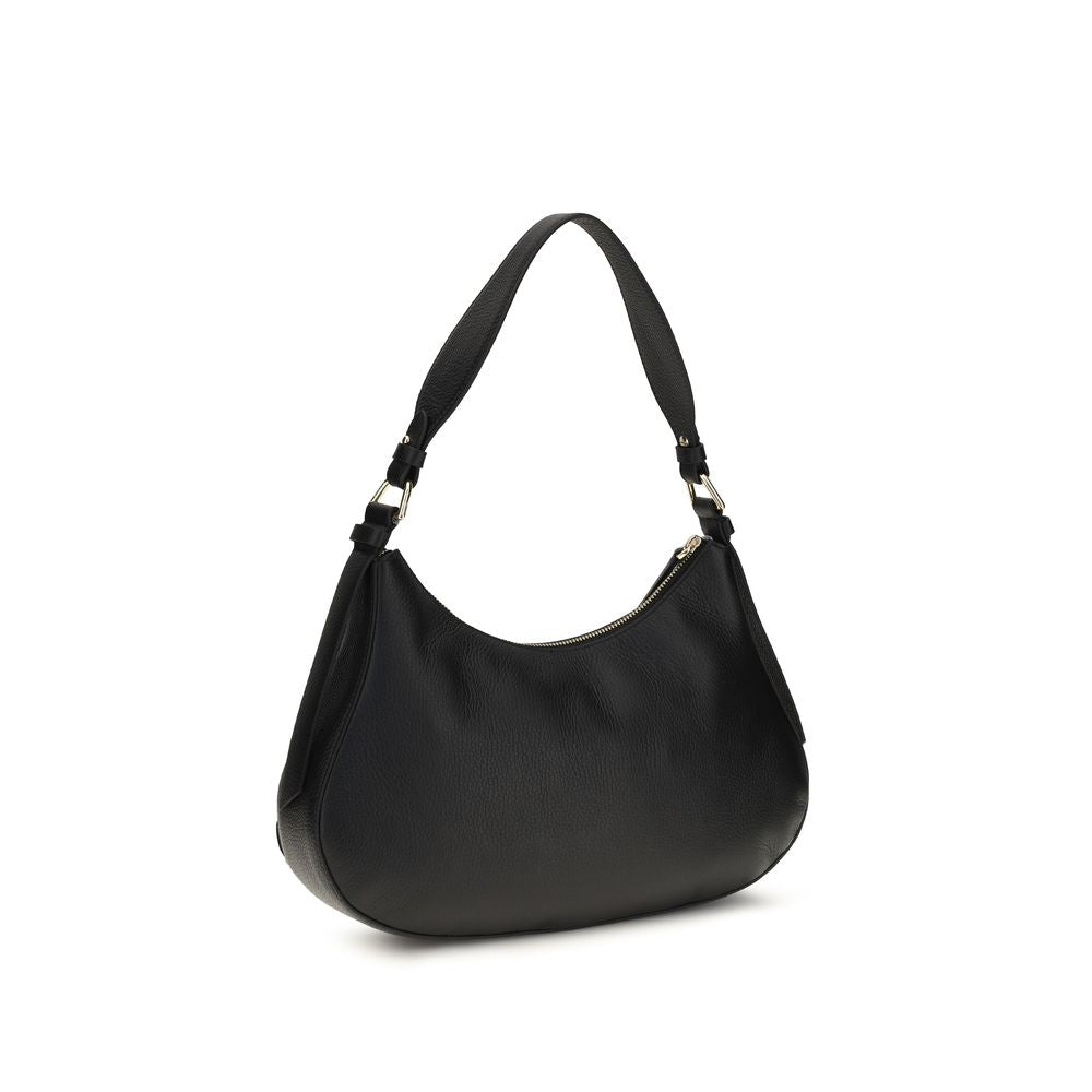 Coccinelle Black Calf Leather Small Boheme Shoulder Bag