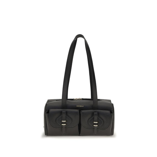 Coccinelle Black Calf Leather Mavery Shoulder Bag