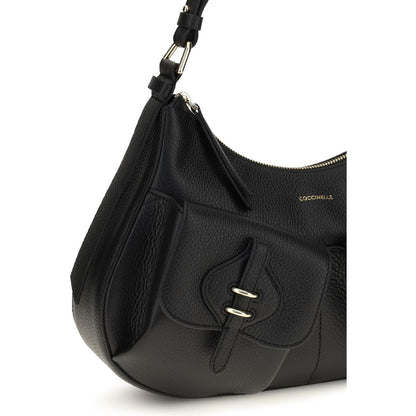 Coccinelle Black Calf Leather Small Boheme Shoulder Bag