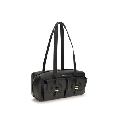 Coccinelle Black Calf Leather Mavery Shoulder Bag