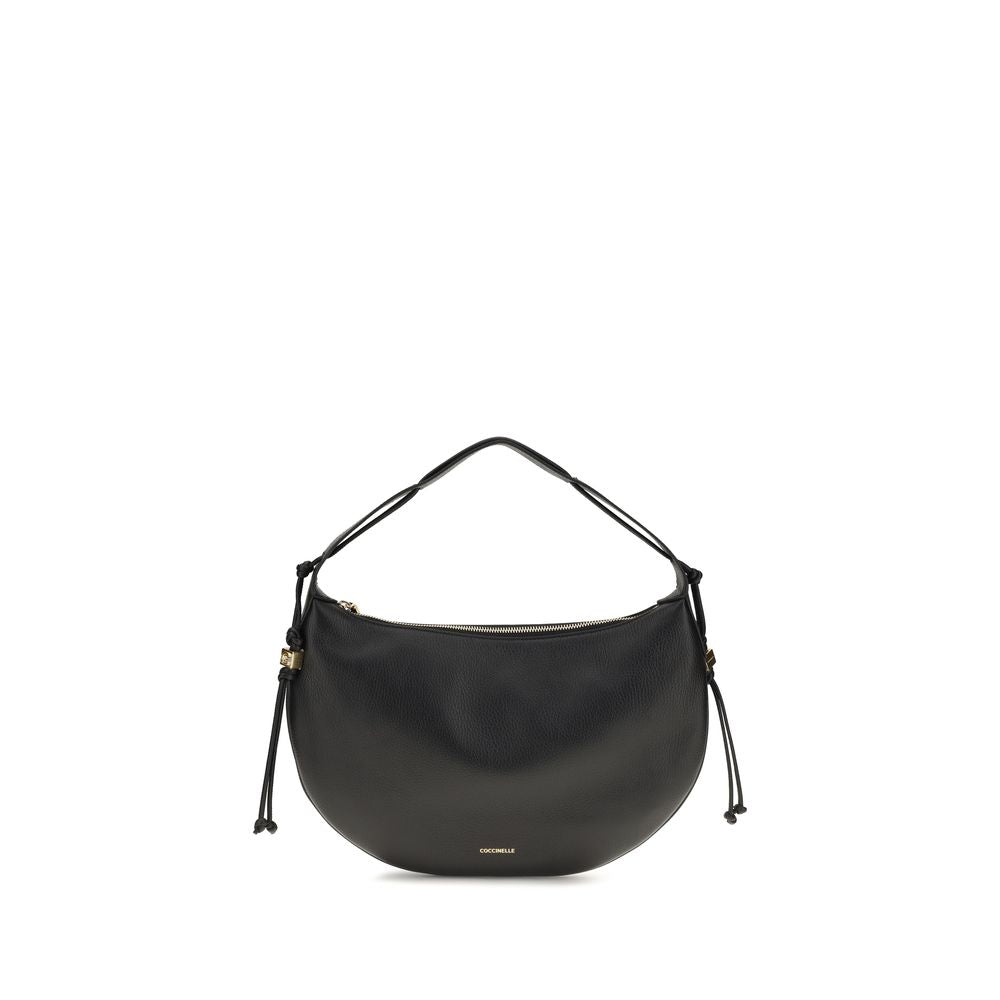 Coccinelle Black Calf Leather Thess Shoulder Bag