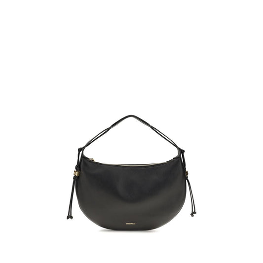 Coccinelle Black Calf Leather Thess Shoulder Bag