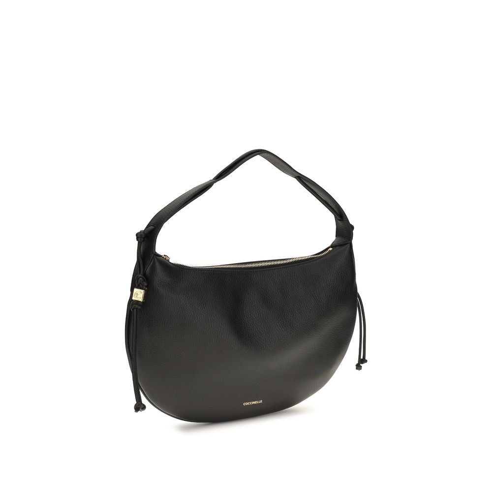 Coccinelle Black Calf Leather Thess Shoulder Bag