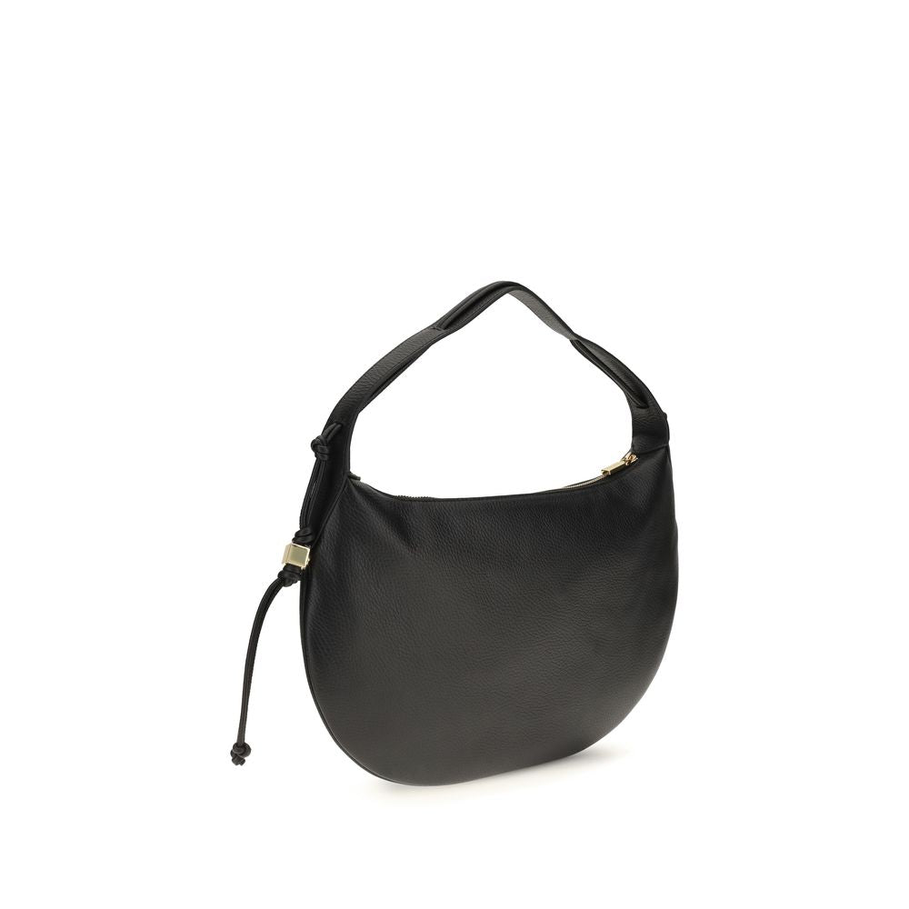 Coccinelle Black Calf Leather Thess Shoulder Bag