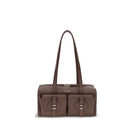 Coccinelle Brown Calf Leather Mavery Shoulder Bag