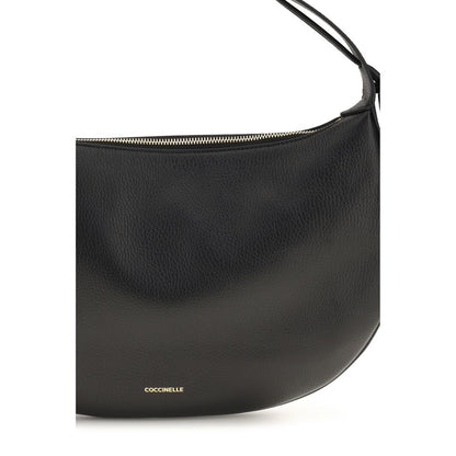 Coccinelle Black Calf Leather Thess Shoulder Bag