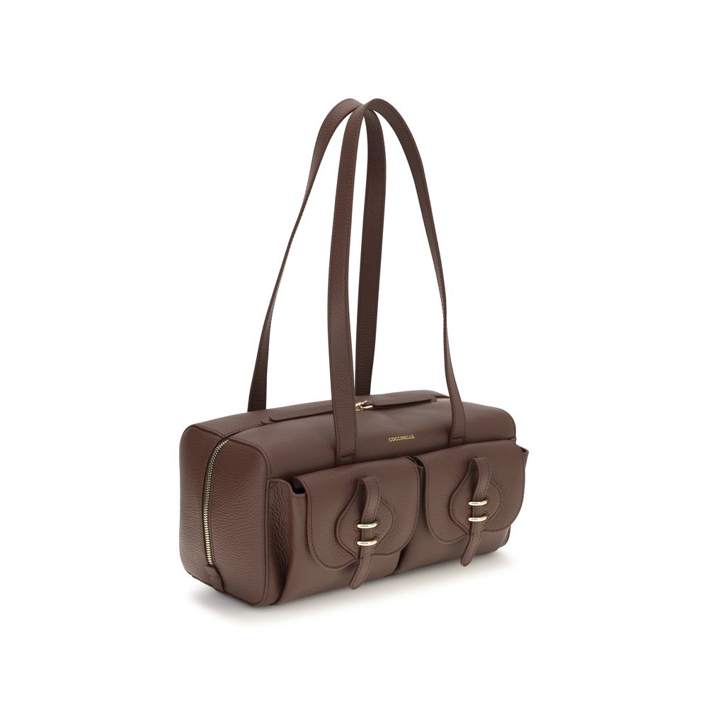Coccinelle Brown Calf Leather Mavery Shoulder Bag