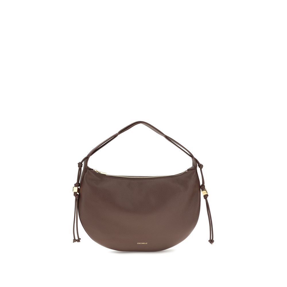 Coccinelle Brown Calf Leather Thess Shoulder Bag