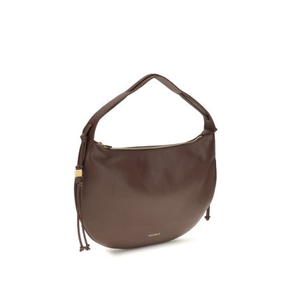 Coccinelle Brown Calf Leather Thess Shoulder Bag