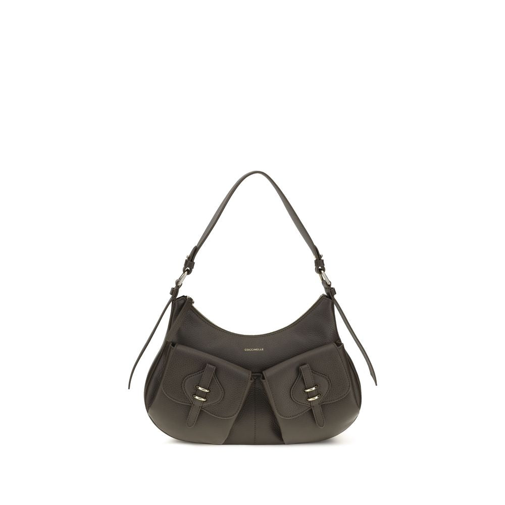 Coccinelle Brown Calf Leather Small Boheme Shoulder Bag