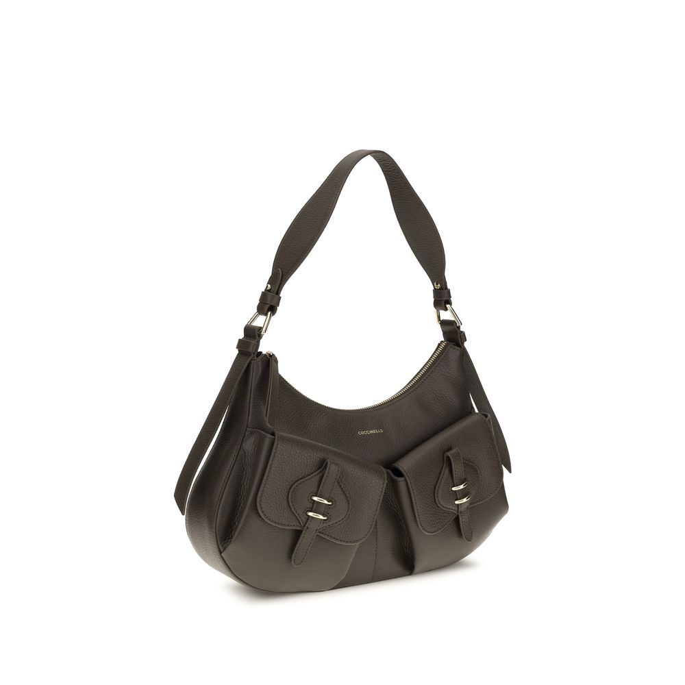Coccinelle Brown Calf Leather Small Boheme Shoulder Bag