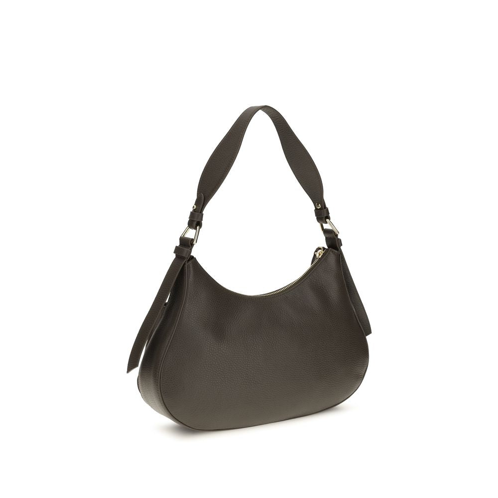 Coccinelle Brown Calf Leather Small Boheme Shoulder Bag