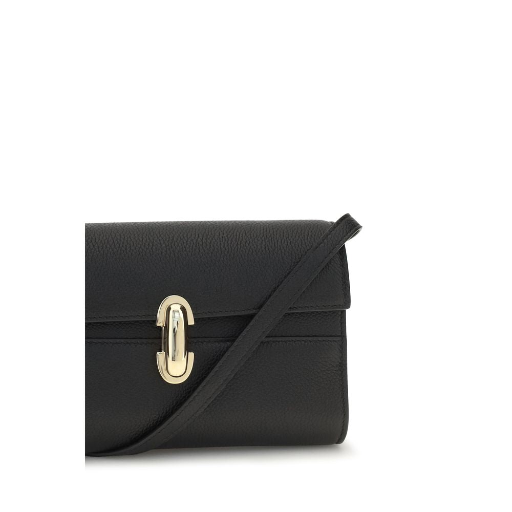 Savette Symmetry Mini Shoulder Bag Black Calf Leather Bos Taurus