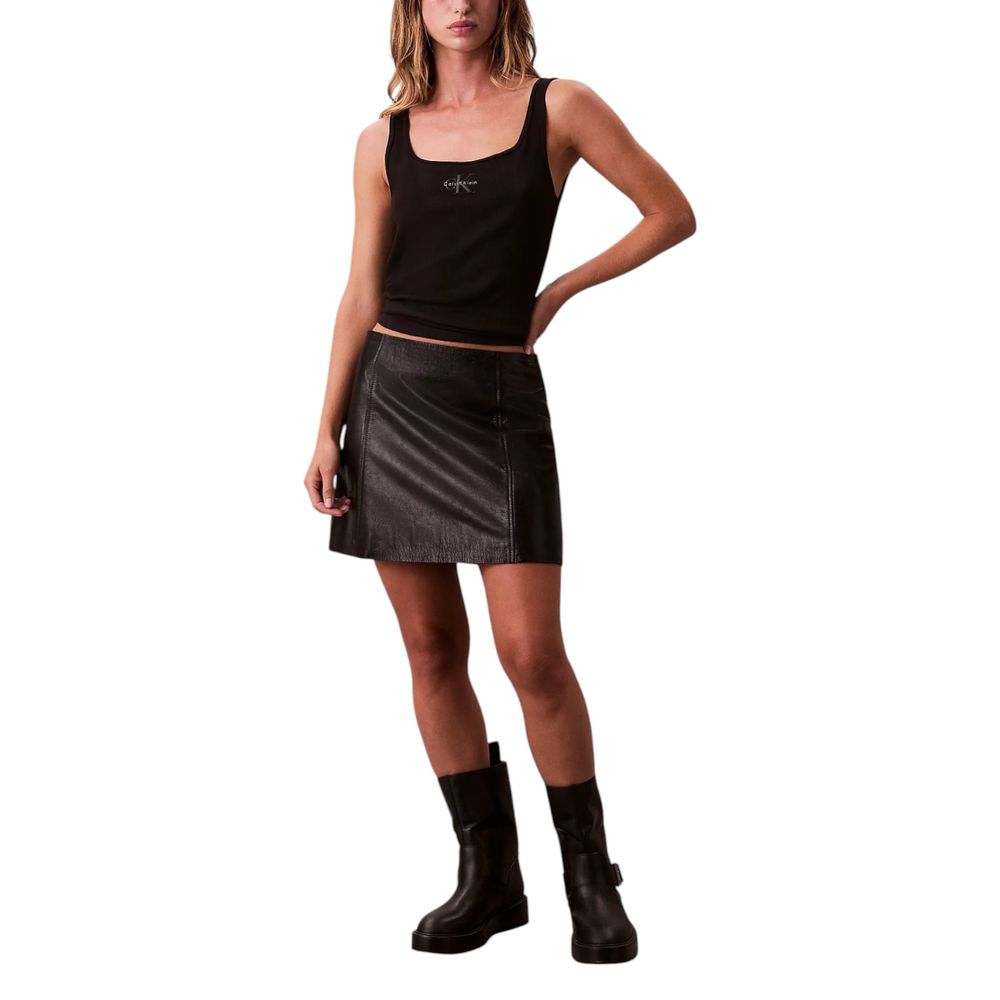 Calvin Klein Jeans Monogram Scoop Tank Top Black IT38|XS