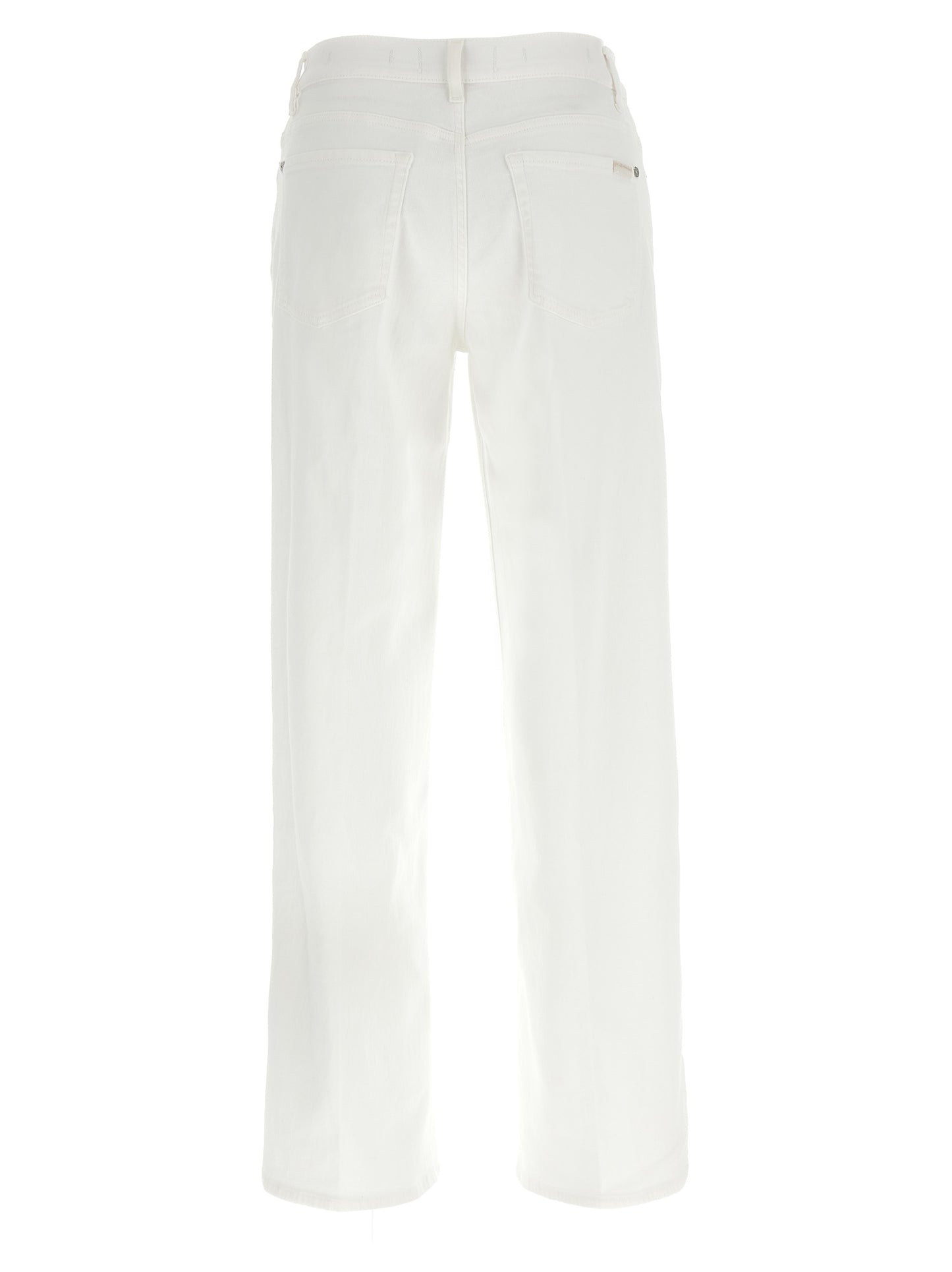 7 For All Mankind White Cotton Straight-Leg Stovepipe Jeans