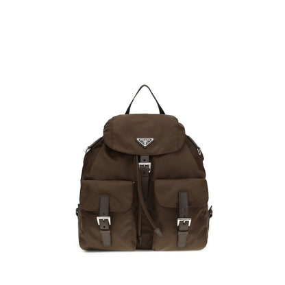 Prada Brown Re-Nylon Medium Backpack with Saffiano Details