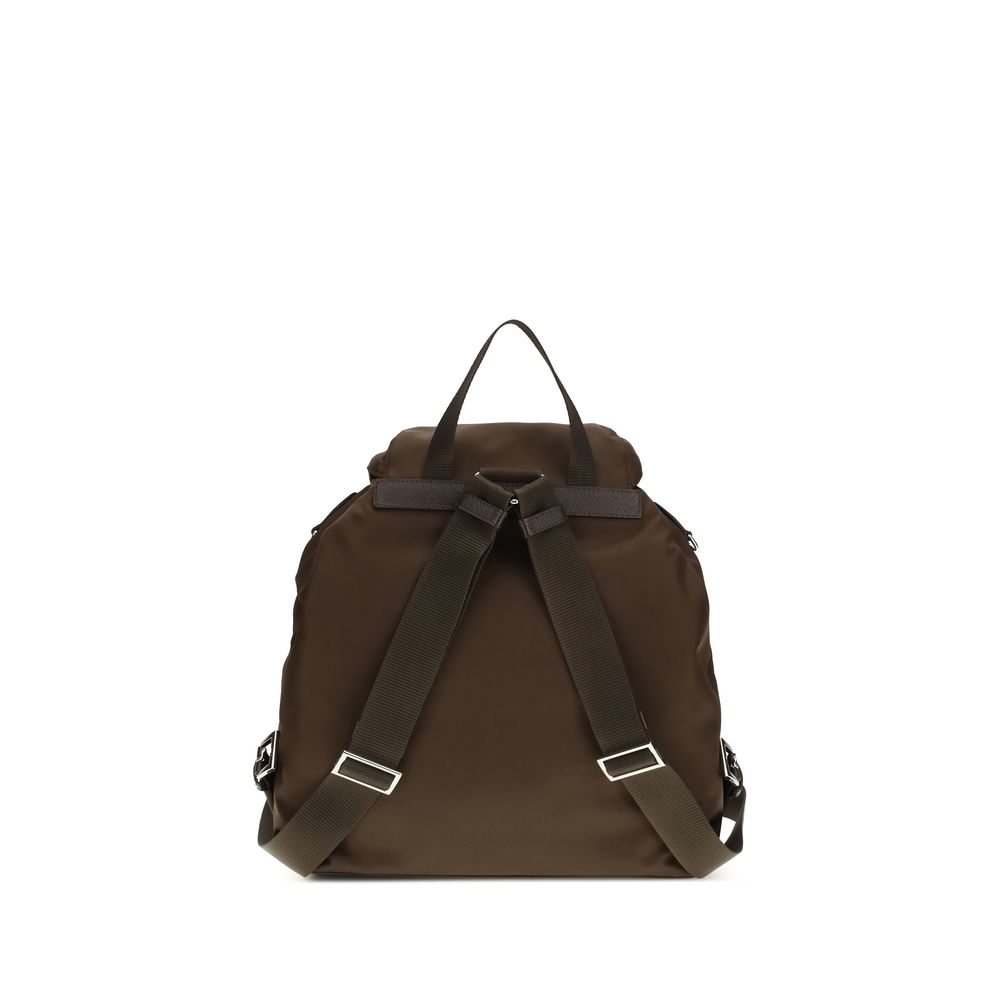 Prada Brown Re-Nylon Medium Backpack with Saffiano Details