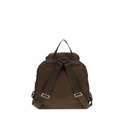Prada Brown Re-Nylon Medium Backpack with Saffiano Details