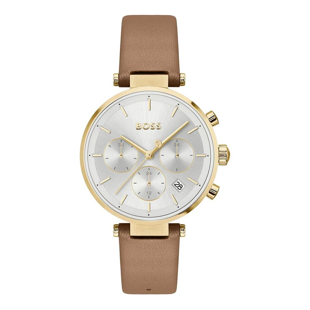 Hugo Boss Women’s Quartz Watch, Brown Leather, Multifunction