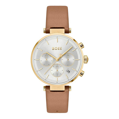 Hugo Boss Women’s Quartz Watch, Brown Leather, Multifunction