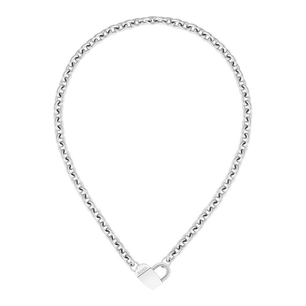 Hugo Boss Gray Stainless Steel Necklace BOSS WOMEN 1580416 46CM