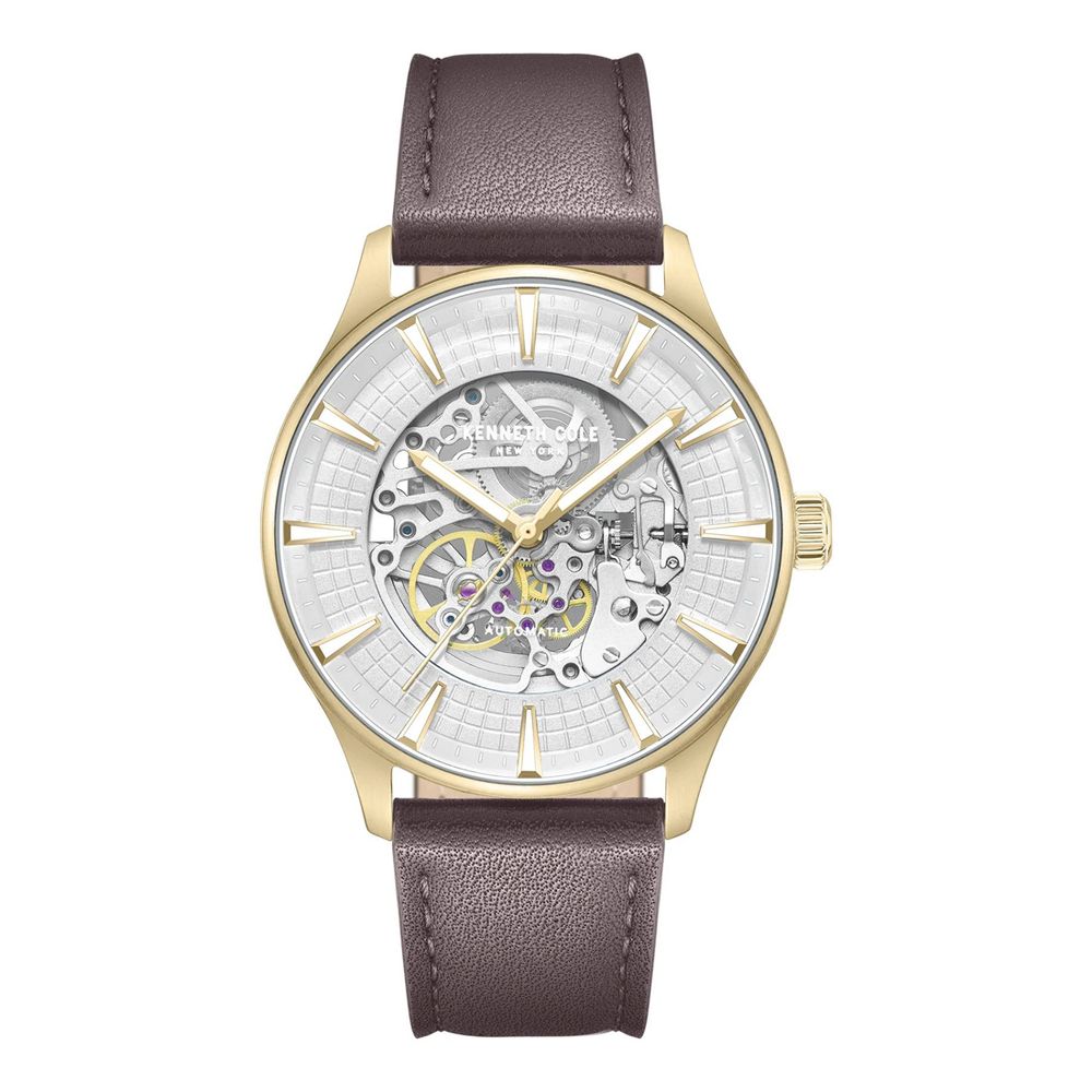 Kenneth Cole Men's Automatic Brown Leather Dress Watch