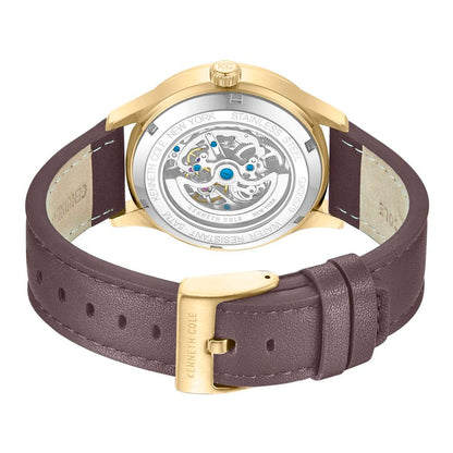 Kenneth Cole Men's Automatic Brown Leather Dress Watch